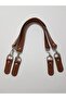 Taba Puzzle Model Real Leather Double Bag Handle 2.5 cm X 55 cm Silver Metal