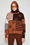 Women's Patterned Turtleneck Sweater 3wal90218ht - 3