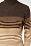 Men's Brown Striped Sweater 3WAM70106HT - 5