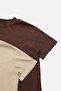 Kahverengi-Bej 2'li Paket %100 Pamuk Basic Dik Yaka Örme T-Shirt TWOSS20TS1500 - 14