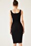 Black – Women's Thick Strap Camisole Long Dress - 5