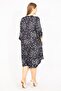 Women's Plus Size Navy Blue V-Neck Javanese Dress 65n35527 - 8