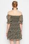 Black Floral Skirt Flounce Skater/Waist Opening Chiffon Mini Lined Woven Dress TWOSS22EL2772 - 5