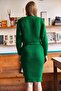 Women Emerald Green Top Ribbed Bat Sweatshirt Bottom Strap Dress Suit TKM-19000179 - 5