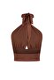 Brown Crop Woven Cut Out/Window Blouse TBESS23BZ00005 - 8