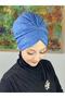 Sultan Model Indigo Glitter Drawstring Outer Bonnet - 3