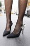 Doxe Women's Black Stone Detailed Heeled Shoes - 6