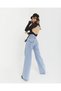 Carolina Women's Non-Fading Snow Wash Blue High Waist Loose Leg Jeans Palazzo Jeans - 5