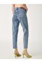 Blue Colorfast Mom Jean Women's High Waist - 2