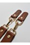 Taba Puzzle Model Real Leather Double Bag Handle 2.5 cm X 55 cm Gold Metal - 4