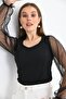 Women's Sleeve Tulle Detailed Blouse