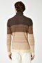 Men's Brown Striped Sweater 3WAM70106HT - 4