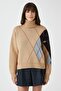 Women's Camel Hair Patterned Sweater 3WAK90341HT - 3