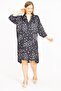 Women's Plus Size Navy Blue V-Neck Javanese Dress 65n35527 - 7