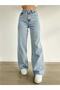 Maggie High Waist Loose Snow Wash Denim Jeans - 3