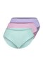 Pembe-Mavi-Lila 3'lü Paket Pamuklu Esnek Örme Klasik Büyük Beden Külot TBBSS23CM00003 - 8