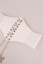Women's Elastic Corset Belt Silver Butterfly And Chain Lace-up Elastic Belt Dress Belt Waist Belt - 3