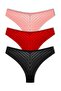 3-Piece Transparent Lace Brazilian Women's Panties