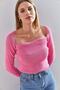 Women's Pink Square Neck Knitwear Sweater 20223274 - 3