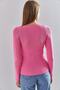 Women's Pink Square Neck Knitwear Sweater 20223274 - 5