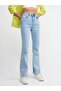 Nova Its Blue Snow Slit Lycra Super High Waist Loose Leg Jeans