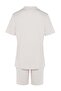 Stone Unisex Regular Fit Camp Collar Pajama Set with Shorts TMNSS23PT00007 - 8