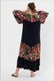Women's Black Dress with Button Detail on the Collar and Casual Dress - 7