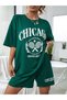 Large Size Chicago Tennis Season Printed Nefti Shorts T-Shirt Summer Sports Suit - 4