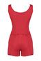 Red Button Detailed Ribbed Cotton Undershirt-Shorts Knitted Pajama Set THMSS23PT00179 - 8