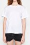 Beyaz %100 Pamuk Bisiklet Yaka Oversize/Geniş Kalıp Örme T-Shirt TWOSS20TS0134 - 13
