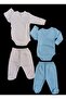 Set of 2 Long Sleeved Gloves, Double Breasted Bodysuit and Booties Bottom - 2