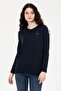 Women's Navy Blue Knitwear Sweater Basic