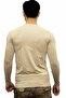 Beige Military Thermal Microfiber Long Sleeve T-Shirt - Microfiber Sports T-Shirt - 2
