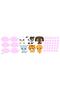 Cute Animals Pink Clouds And Pink Stars Kids Room Wall Sticker Set - 4
