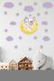 Cute Giraffe on the Moon Purple Clouds and Purple Stars - 2