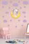 Cute Giraffe on the Moon Purple Clouds and Purple Stars - 4