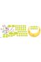 Cute Giraffe on the Moon Green Clouds And Green Stars Decorative Sticker - 5