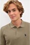 Men's Khaki Polo Neck T-shirt - 2