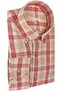 Men's Brown 100% Cotton Long Sleeve Collar Buttoned Single Pocket Checkered Classic Cut Shirt