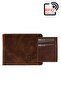 Handmade Genuine Leather RFID Blocker Crazy Brown Coin Portfolio