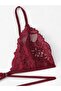 Women's Burgundy Front Clip Lace Stylish Bra Panties Set - 4
