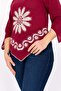 Women's Şile Cloth Triangle Claret Red Blouse - 2