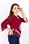 Women's Şile Cloth Triangle Claret Red Blouse - 3