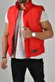 Men's Red Crozvise Matte Fabric Puffer Vest - 2