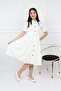 Waiter Boy Neck Buttoned Dress - 5