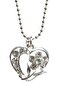 Women's Gray Zircon Stone Flower Heart Necklace