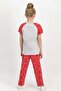 Short Sleeve Girl's Pajama Set Cream - 3