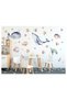 Children's Room Whale And Fishes Children's Room Wall Sticker Set - 2