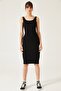 Black – Women's Thick Strap Camisole Long Dress - 4