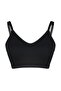 Siyah Askılı Seamless/Dikişsiz Balensiz Kapsız Esnek Bralette Örme Büyük Beden Sütyen TBBSS23CW00001 - 7